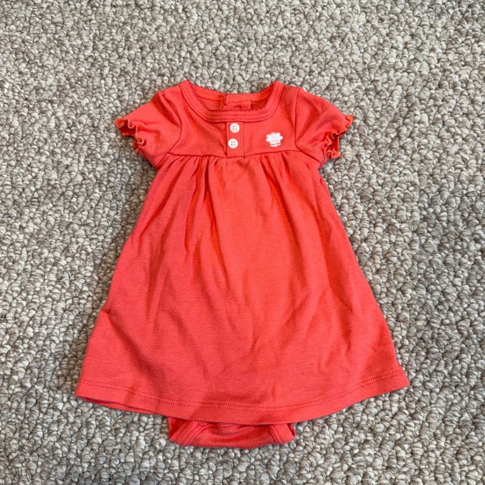 Carters Newborn Baby Girl Flower Bodysuit Dress Short Sleeve Size Newborn